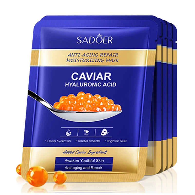 Dermaviar™ Caviar Hyaluronic Acid Intensive Sheet Mask — Set of 5