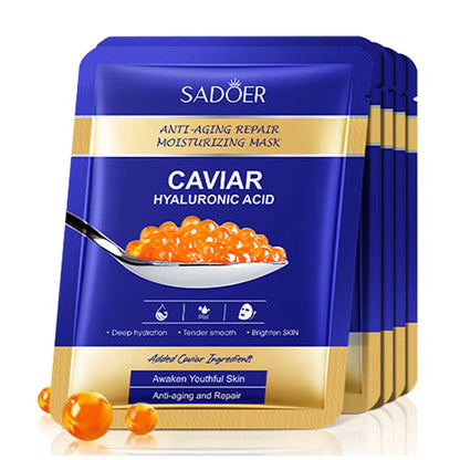 Dermaviar™ Caviar Hyaluronic Acid Intensive Sheet Mask — Set of 5