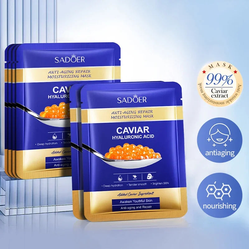 Dermaviar™ Caviar Hyaluronic Acid Intensive Sheet Mask — Set of 5